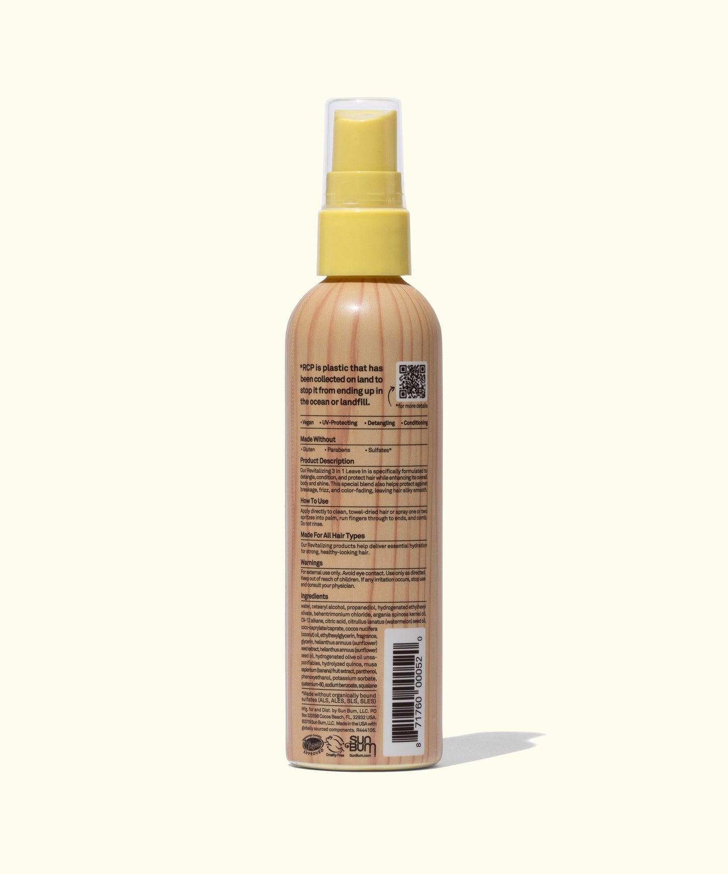Sun Bum 3 In 1 Leave In 4 oz back
