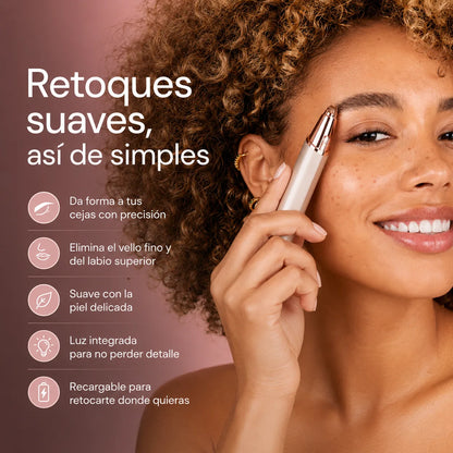 Mervo™ SilkTrim 2 en 1 · Recortadora Facial Recargable