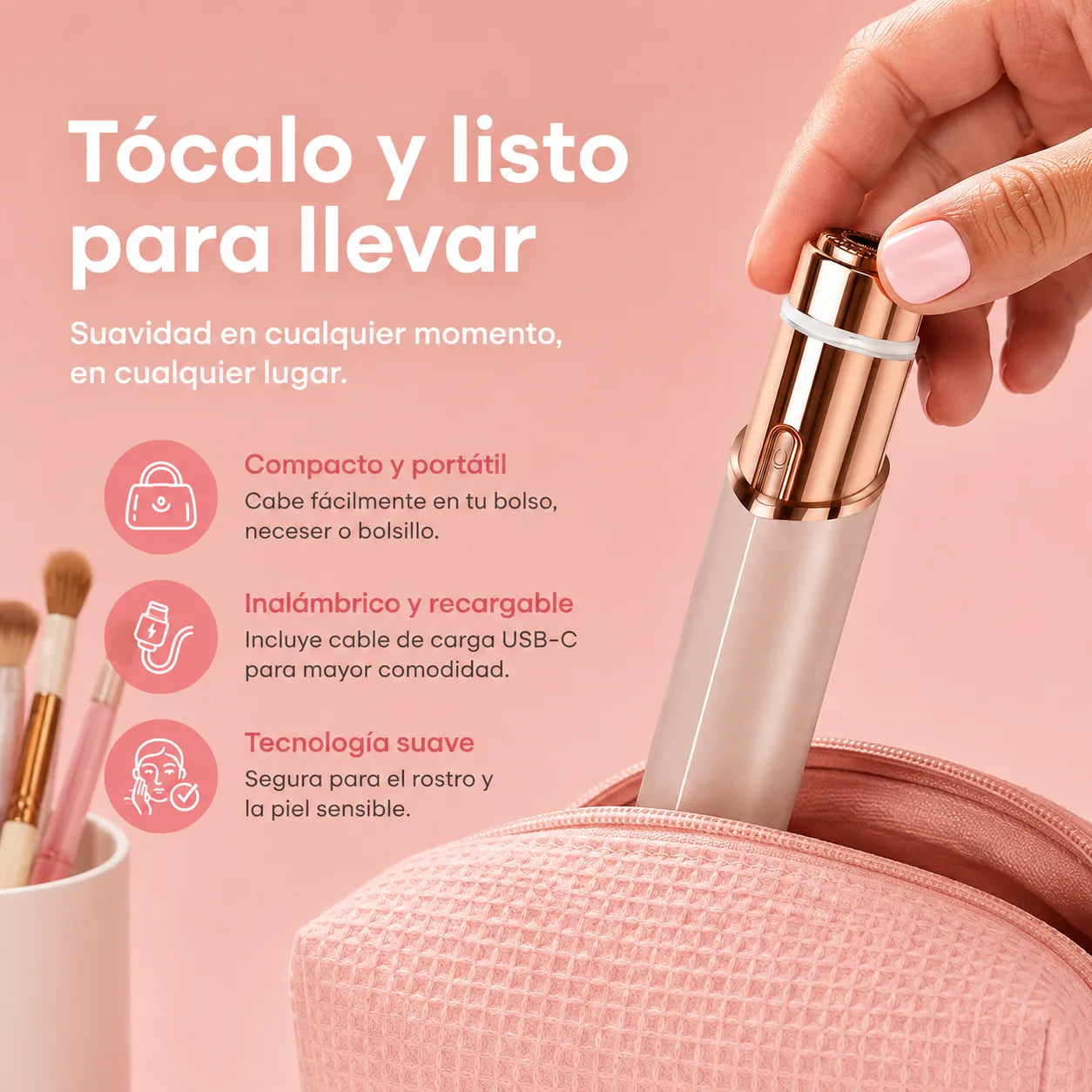 Mervo™ SilkTrim 2 en 1 · Recortadora Facial Recargable
