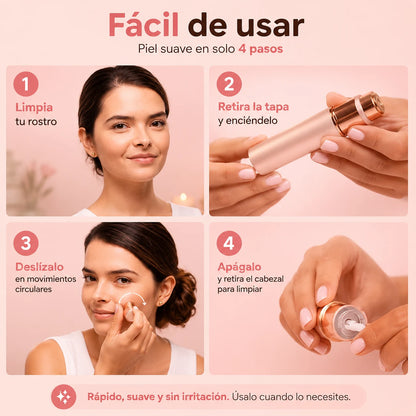Mervo™ SilkTrim 2 en 1 · Recortadora Facial Recargable